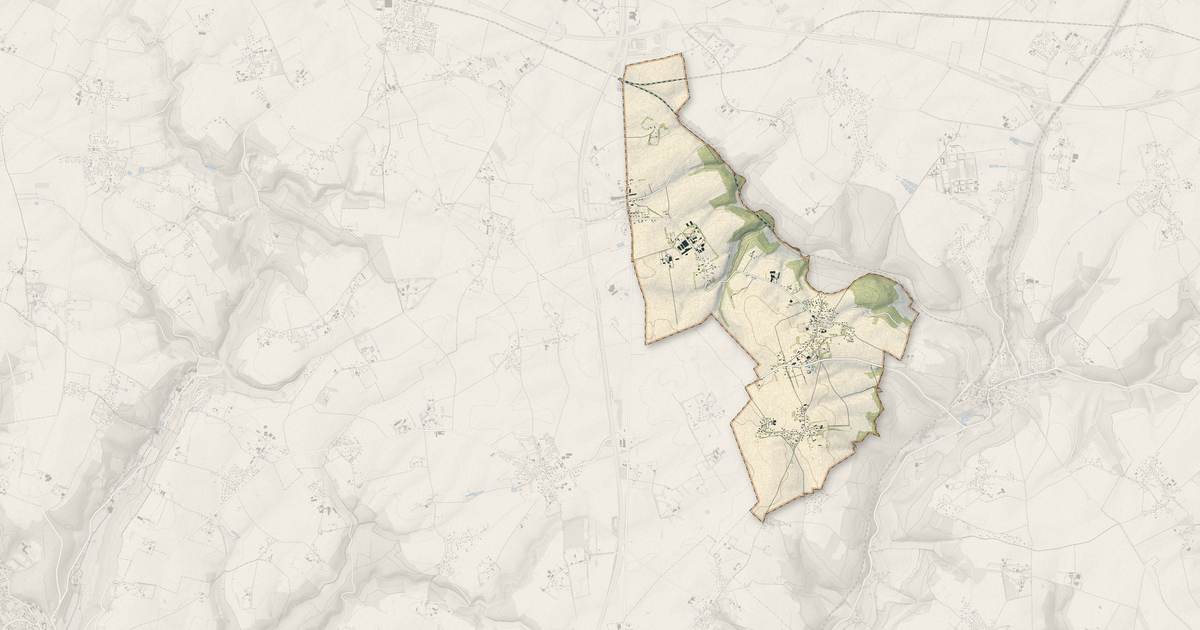 Portrait cartographique de Le Bocasse : relief, eau, forêts, bâti et voies, calculés à partir des données de l'IGN