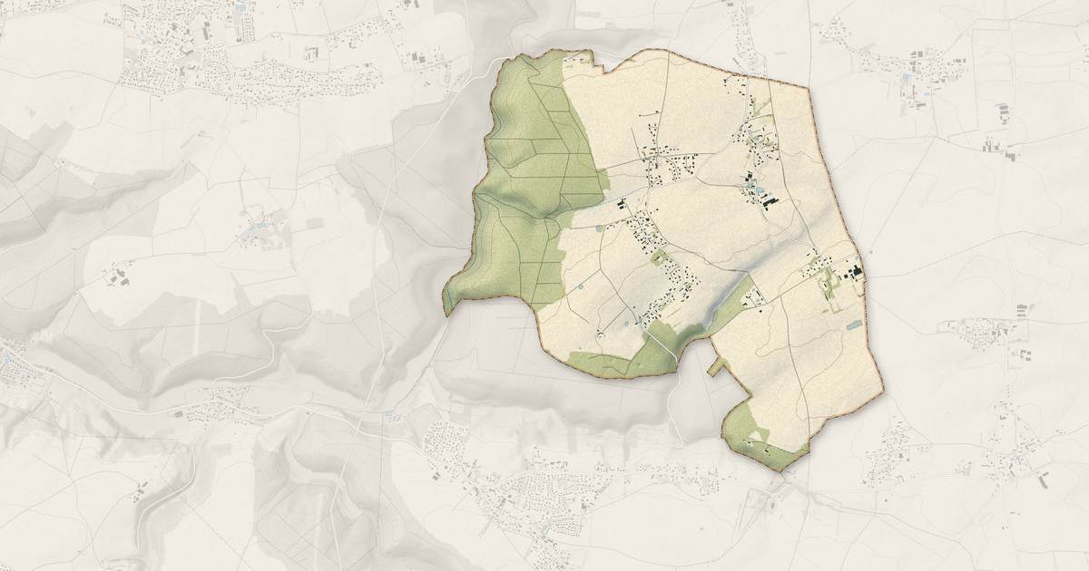 Portrait cartographique de Bois-d'Ennebourg : relief, eau, forêts, bâti et voies, calculés à partir des données de l'IGN