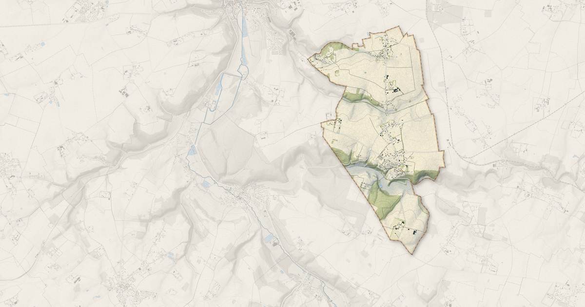 Portrait cartographique de Bosville : relief, eau, forêts, bâti et voies, calculés à partir des données de l'IGN