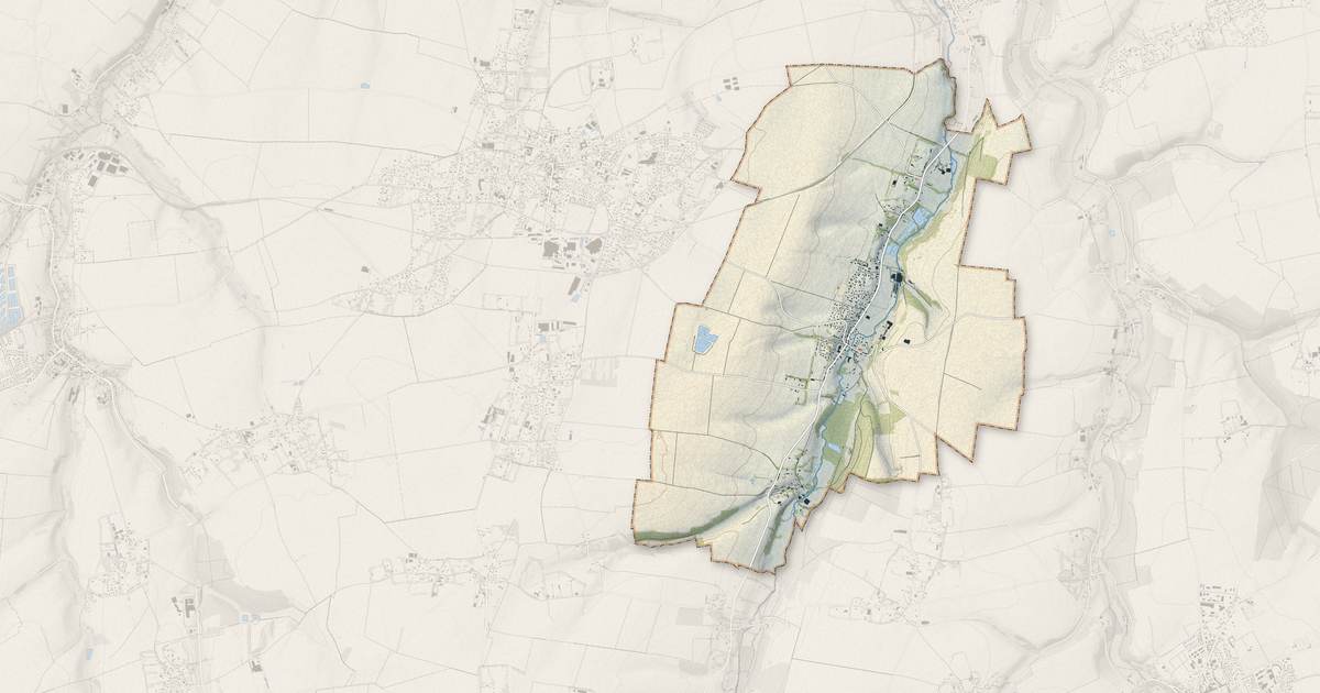 Portrait cartographique de Brachy : relief, eau, forêts, bâti et voies, calculés à partir des données de l'IGN