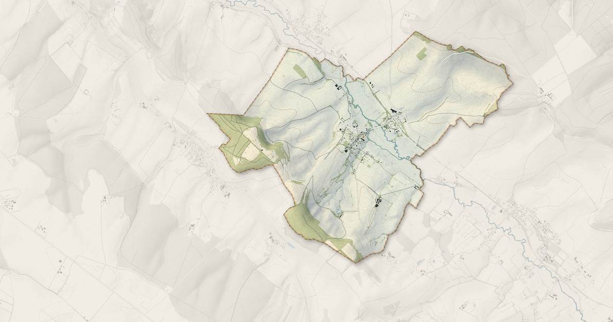 Portrait cartographique de Bures-en-Bray : relief, eau, forêts, bâti et voies, calculés à partir des données de l'IGN