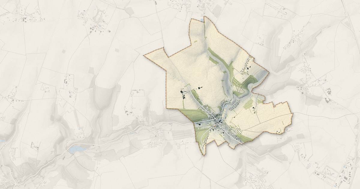 Portrait cartographique de Cailly : relief, eau, forêts, bâti et voies, calculés à partir des données de l'IGN
