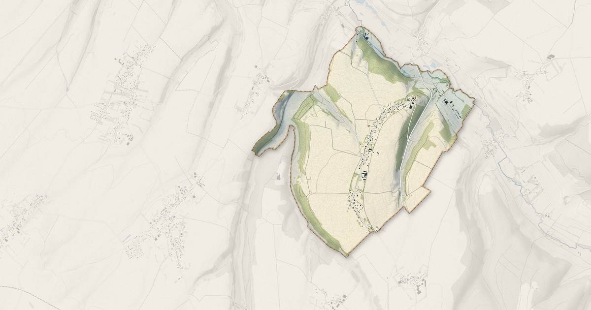 Portrait cartographique de Canehan : relief, eau, forêts, bâti et voies, calculés à partir des données de l'IGN