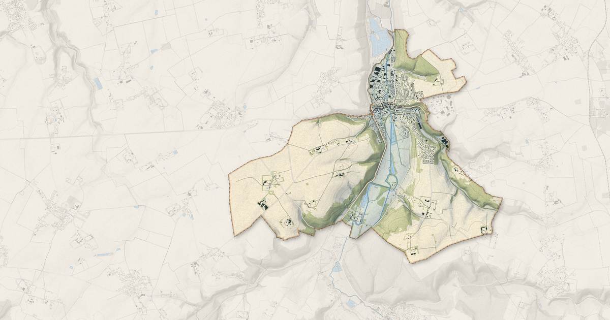 Portrait cartographique de Cany-Barville : relief, eau, forêts, bâti et voies, calculés à partir des données de l'IGN