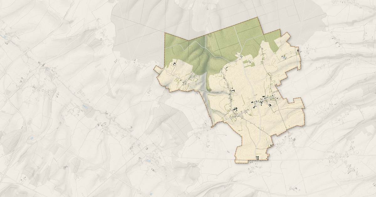 Portrait cartographique de Le Caule-Sainte-Beuve : relief, eau, forêts, bâti et voies, calculés à partir des données de l'IGN