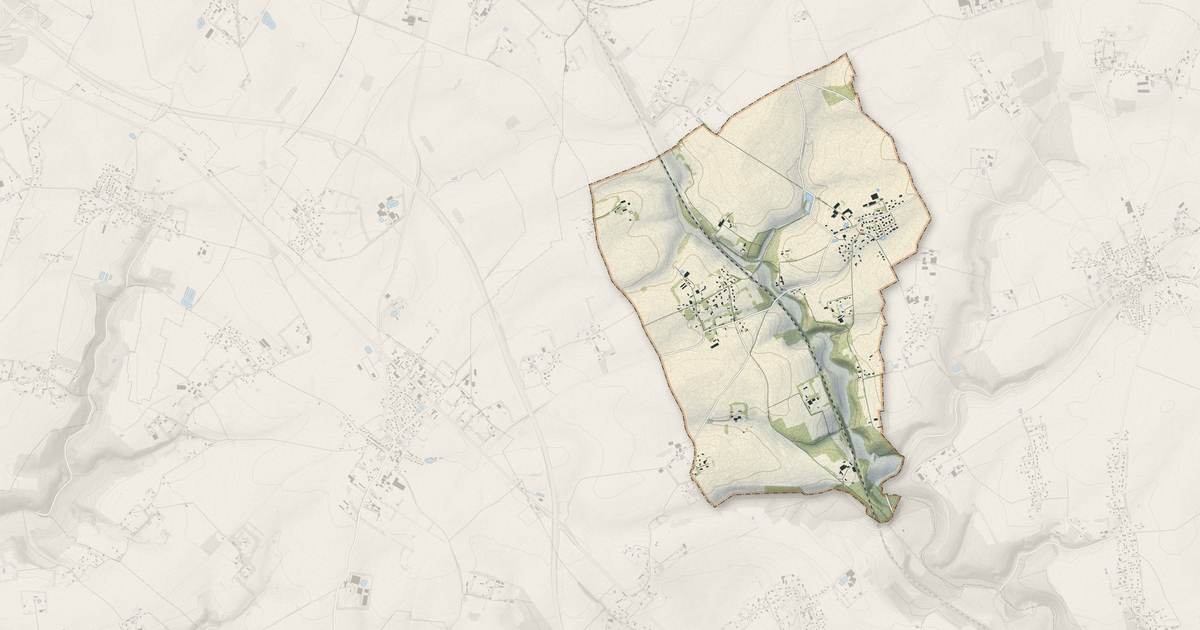 Portrait cartographique de Cideville : relief, eau, forêts, bâti et voies, calculés à partir des données de l'IGN