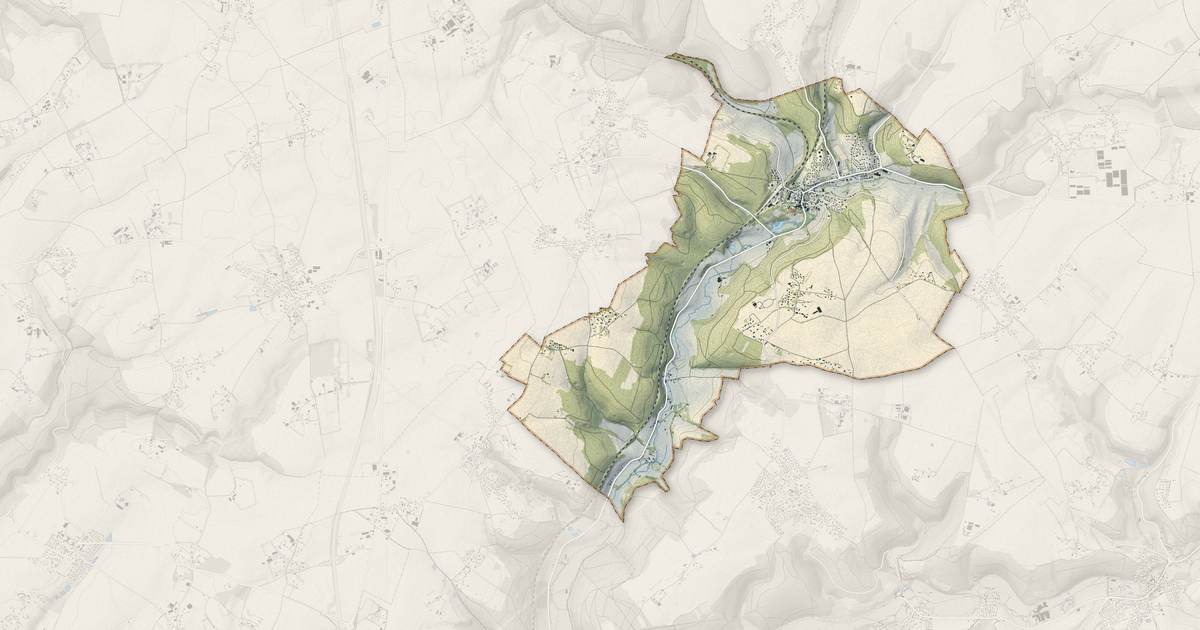 Portrait cartographique de Clères : relief, eau, forêts, bâti et voies, calculés à partir des données de l'IGN