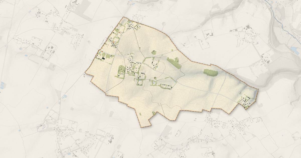 Portrait cartographique de Cleuville : relief, eau, forêts, bâti et voies, calculés à partir des données de l'IGN