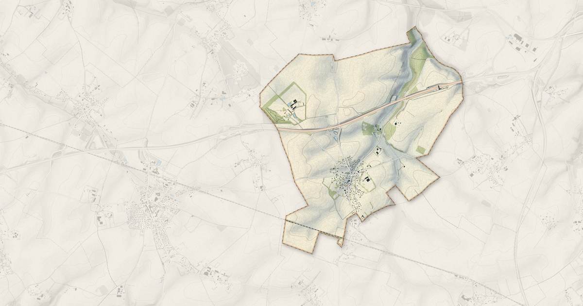 Portrait cartographique de Cottévrard : relief, eau, forêts, bâti et voies, calculés à partir des données de l'IGN