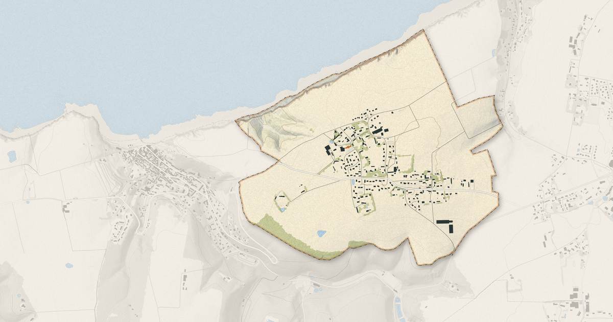 Portrait cartographique de Criquebeuf-en-Caux : relief, eau, forêts, bâti et voies, calculés à partir des données de l'IGN