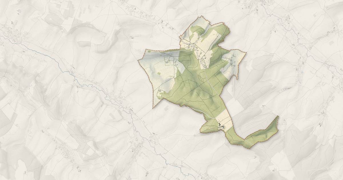 Portrait cartographique de Croixdalle : relief, eau, forêts, bâti et voies, calculés à partir des données de l'IGN