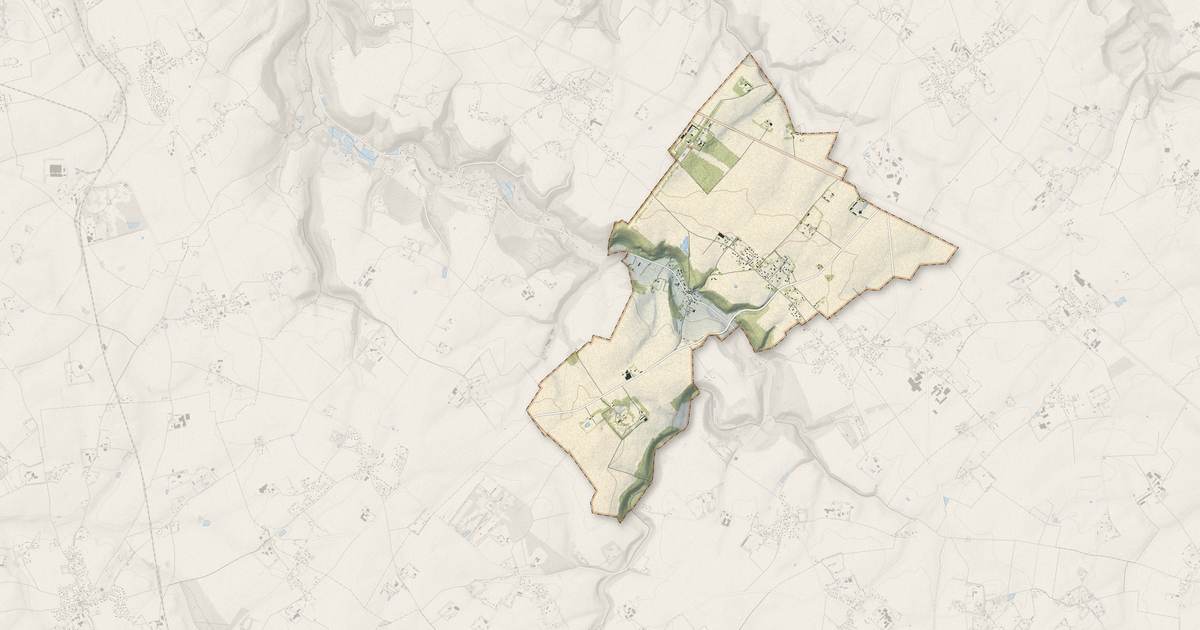 Portrait cartographique de Daubeuf-Serville : relief, eau, forêts, bâti et voies, calculés à partir des données de l'IGN