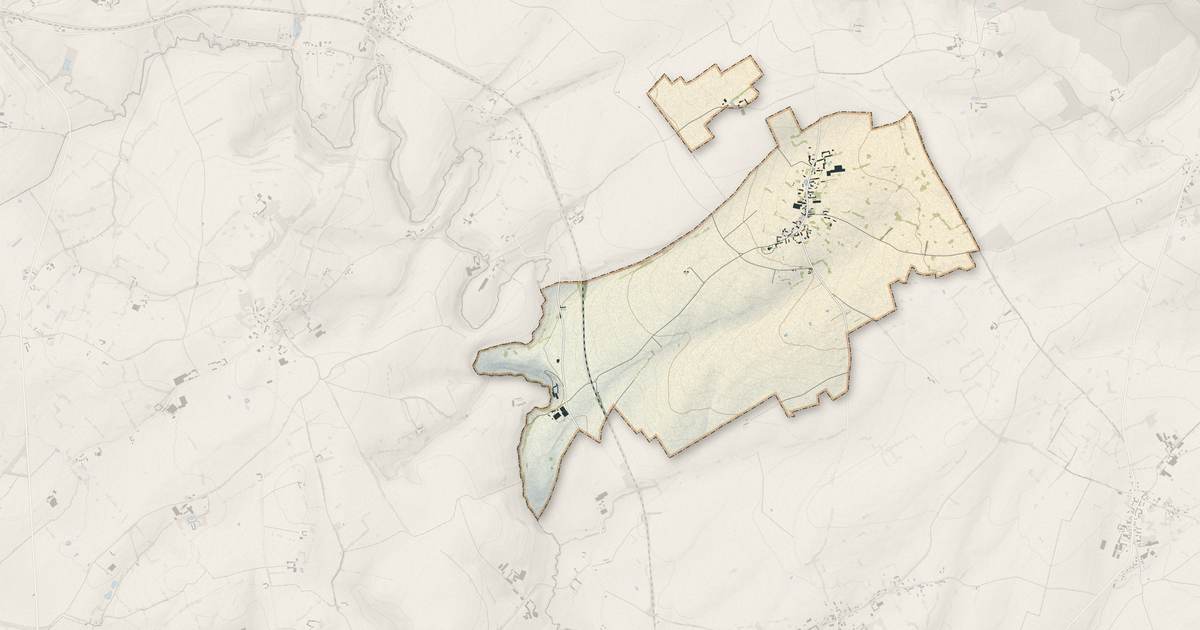 Portrait cartographique de Doudeauville : relief, eau, forêts, bâti et voies, calculés à partir des données de l'IGN