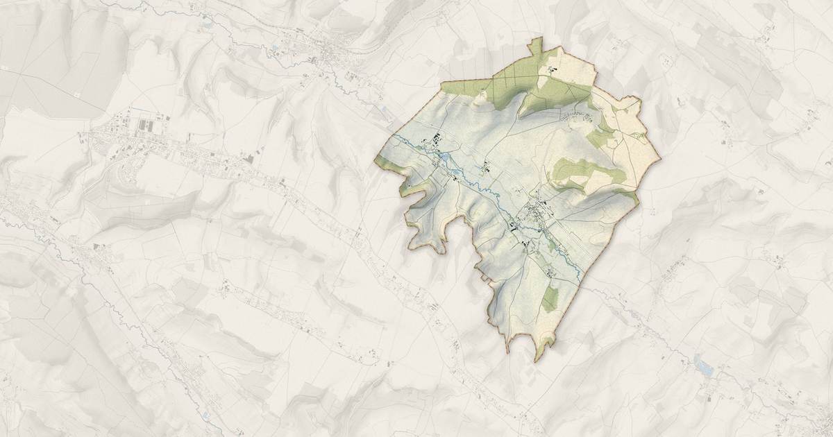 Portrait cartographique de Douvrend : relief, eau, forêts, bâti et voies, calculés à partir des données de l'IGN