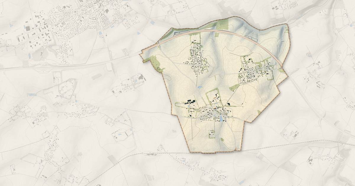 Portrait cartographique de Ectot-l'Auber : relief, eau, forêts, bâti et voies, calculés à partir des données de l'IGN