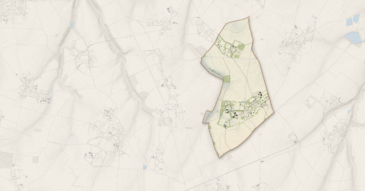 Portrait cartographique de Ermenouville : relief, eau, forêts, bâti et voies, calculés à partir des données de l'IGN