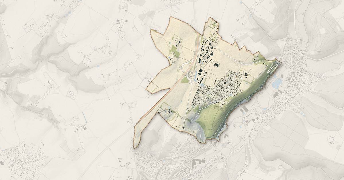 Portrait cartographique de Eslettes : relief, eau, forêts, bâti et voies, calculés à partir des données de l'IGN