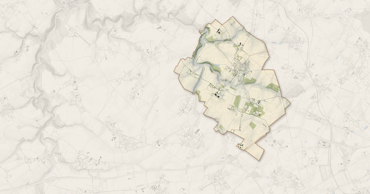 Portrait cartographique de Étoutteville : relief, eau, forêts, bâti et voies, calculés à partir des données de l'IGN