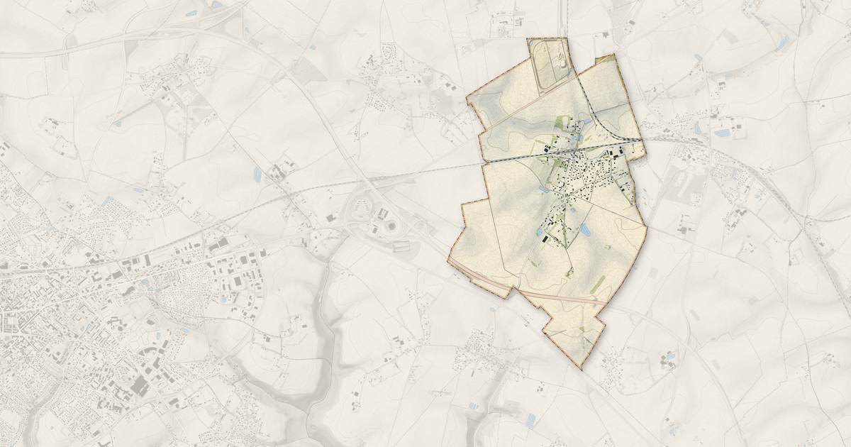 Portrait cartographique de Flamanville : relief, eau, forêts, bâti et voies, calculés à partir des données de l'IGN