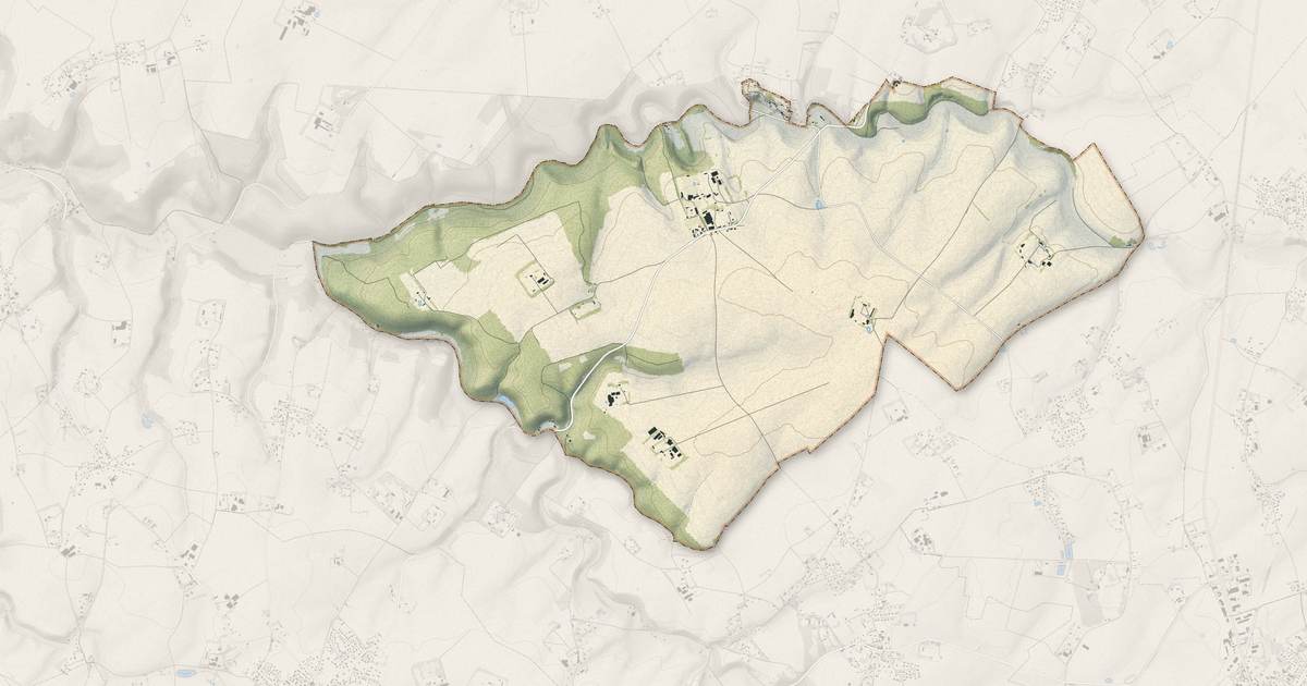 Portrait cartographique de Fongueusemare : relief, eau, forêts, bâti et voies, calculés à partir des données de l'IGN
