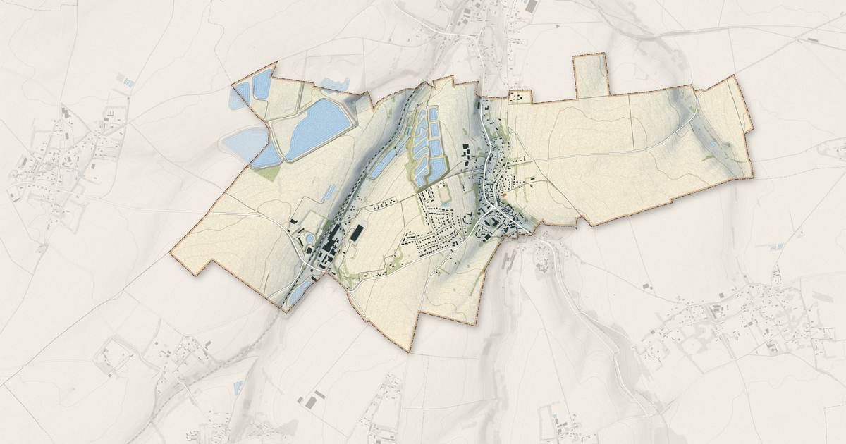 Portrait cartographique de Fontaine-le-Dun : relief, eau, forêts, bâti et voies, calculés à partir des données de l'IGN
