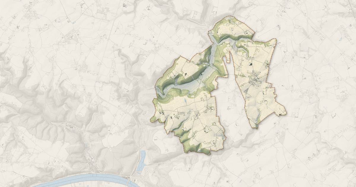 Portrait cartographique de Saint Martin de l'If : relief, eau, forêts, bâti et voies, calculés à partir des données de l'IGN