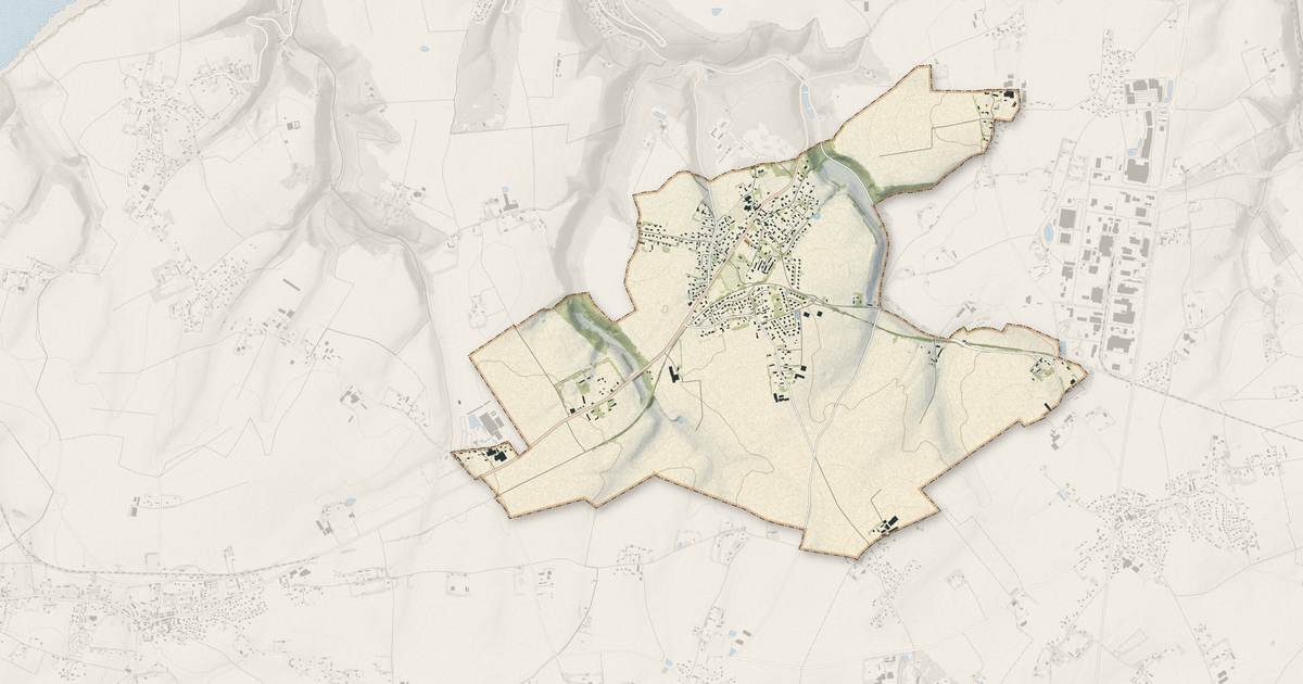 Portrait cartographique de Froberville : relief, eau, forêts, bâti et voies, calculés à partir des données de l'IGN