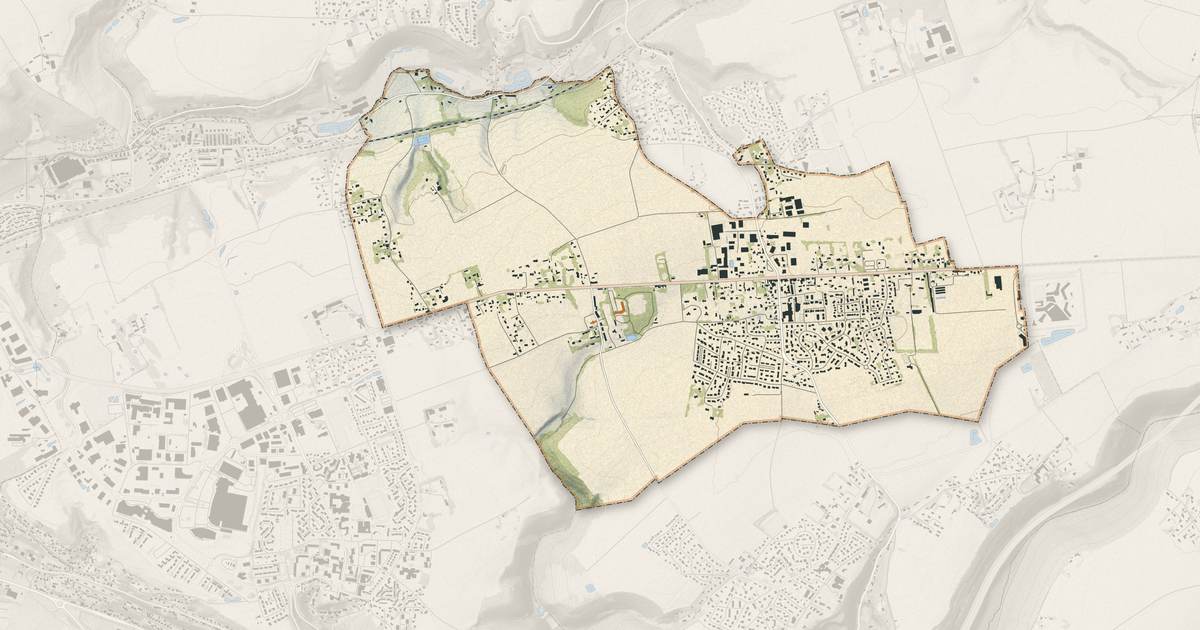 Portrait cartographique de Gainneville : relief, eau, forêts, bâti et voies, calculés à partir des données de l'IGN