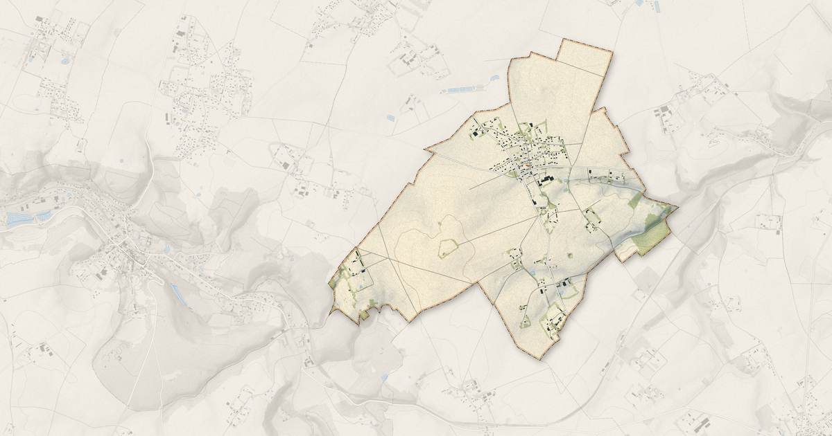 Portrait cartographique de Gerponville : relief, eau, forêts, bâti et voies, calculés à partir des données de l'IGN