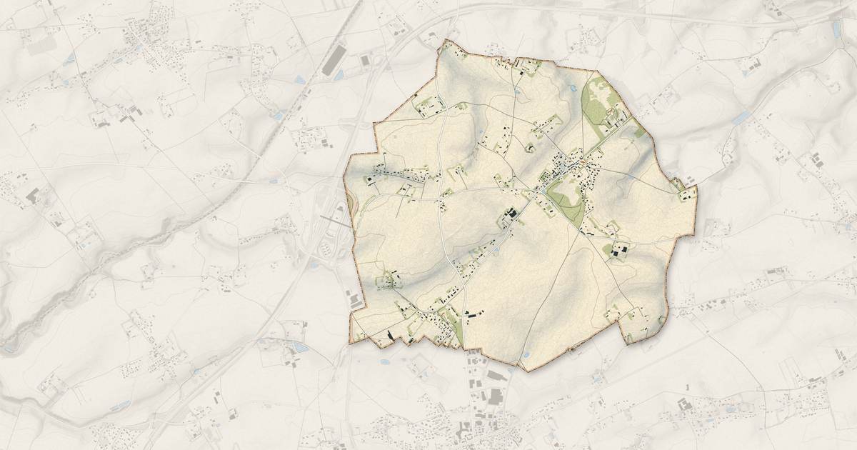 Portrait cartographique de Gommerville : relief, eau, forêts, bâti et voies, calculés à partir des données de l'IGN
