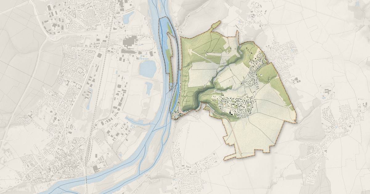 Portrait cartographique de Gouy : relief, eau, forêts, bâti et voies, calculés à partir des données de l'IGN