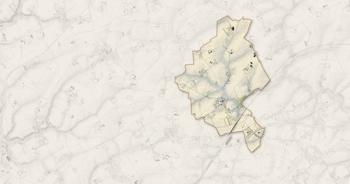 Portrait cartographique de Graimbouville : relief, eau, forêts, bâti et voies, calculés à partir des données de l'IGN