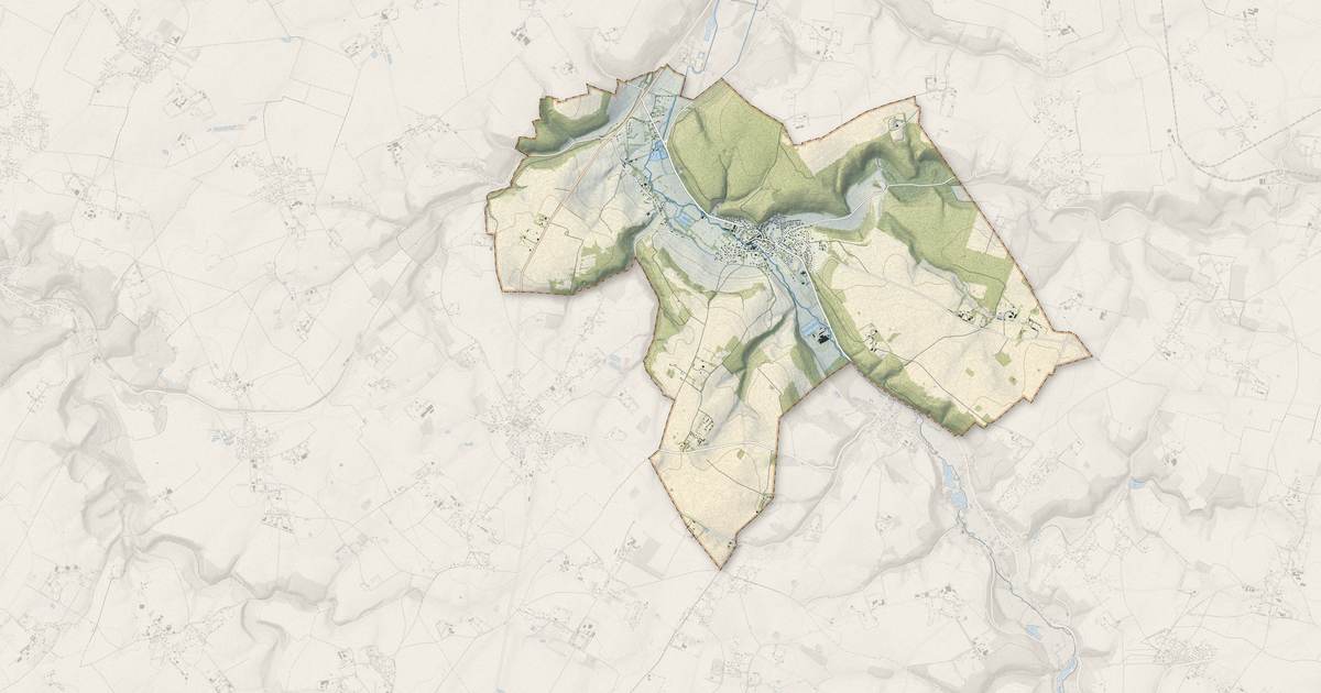 Portrait cartographique de Grainville-la-Teinturière : relief, eau, forêts, bâti et voies, calculés à partir des données de l'IGN
