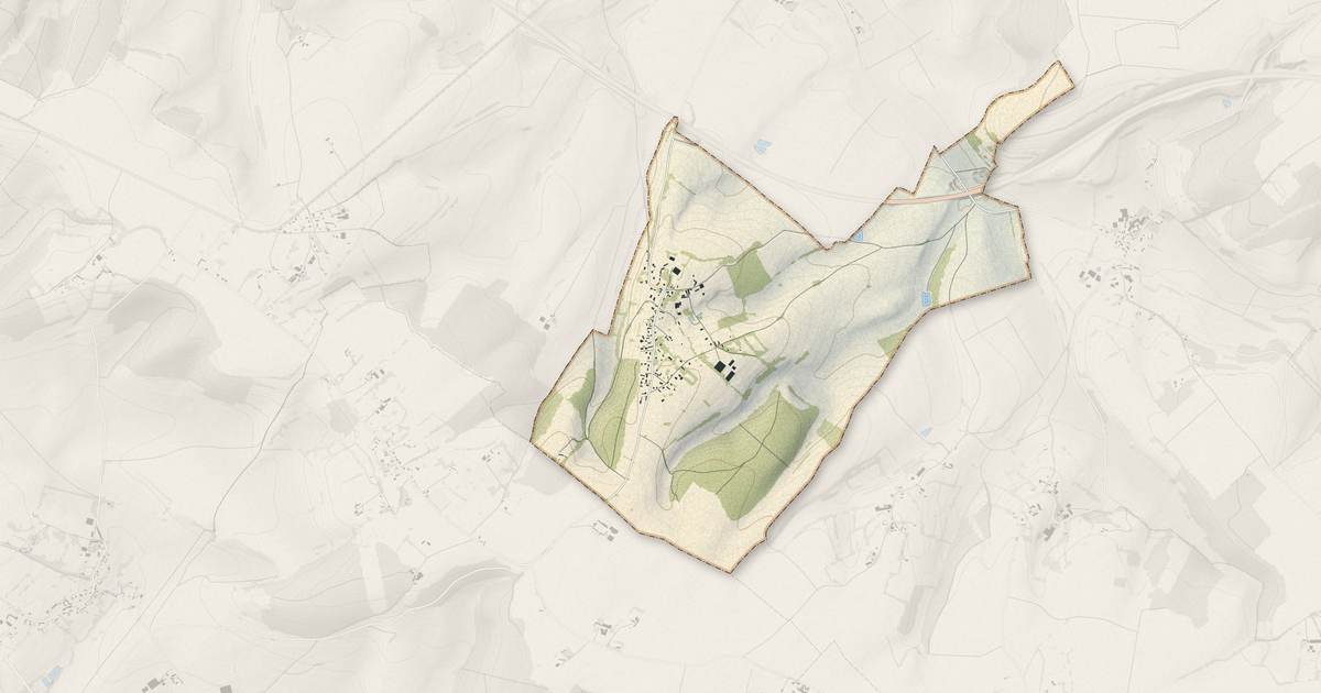 Portrait cartographique de Graval : relief, eau, forêts, bâti et voies, calculés à partir des données de l'IGN