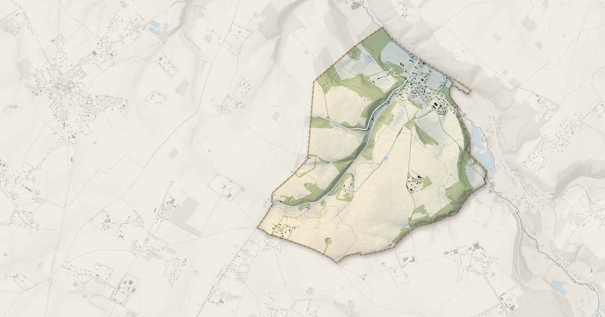 Portrait cartographique de Le Hanouard : relief, eau, forêts, bâti et voies, calculés à partir des données de l'IGN