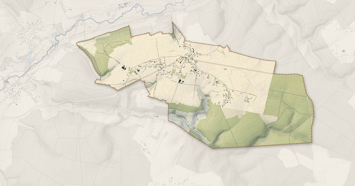 Portrait cartographique de La Haye : relief, eau, forêts, bâti et voies, calculés à partir des données de l'IGN