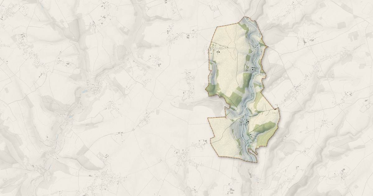 Portrait cartographique de Héronchelles : relief, eau, forêts, bâti et voies, calculés à partir des données de l'IGN