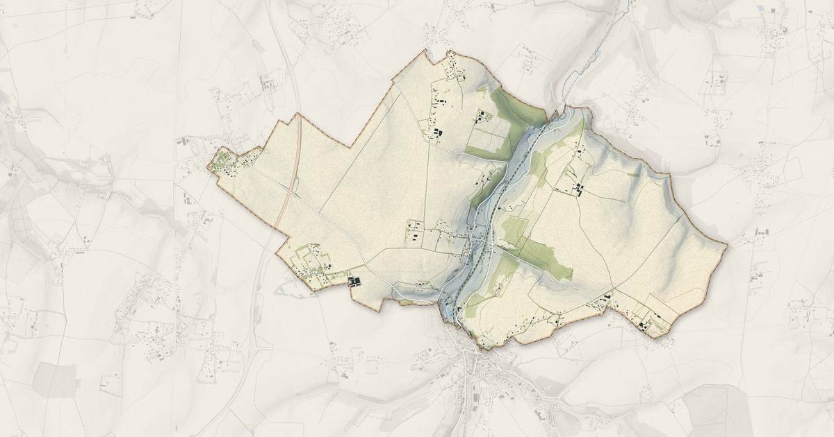 Portrait cartographique de Heugleville-sur-Scie : relief, eau, forêts, bâti et voies, calculés à partir des données de l'IGN