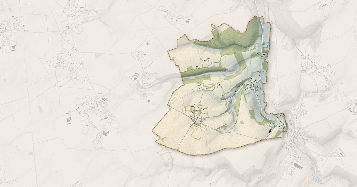Portrait cartographique de Imbleville : relief, eau, forêts, bâti et voies, calculés à partir des données de l'IGN
