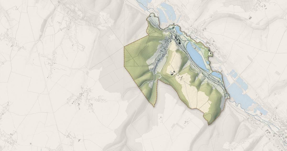 Portrait cartographique de Incheville : relief, eau, forêts, bâti et voies, calculés à partir des données de l'IGN