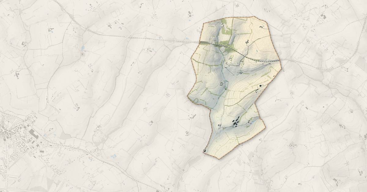 Portrait cartographique de Longmesnil : relief, eau, forêts, bâti et voies, calculés à partir des données de l'IGN