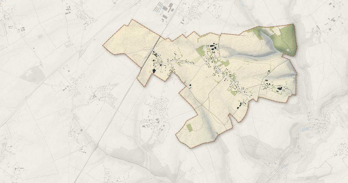 Portrait cartographique de Longuerue : relief, eau, forêts, bâti et voies, calculés à partir des données de l'IGN