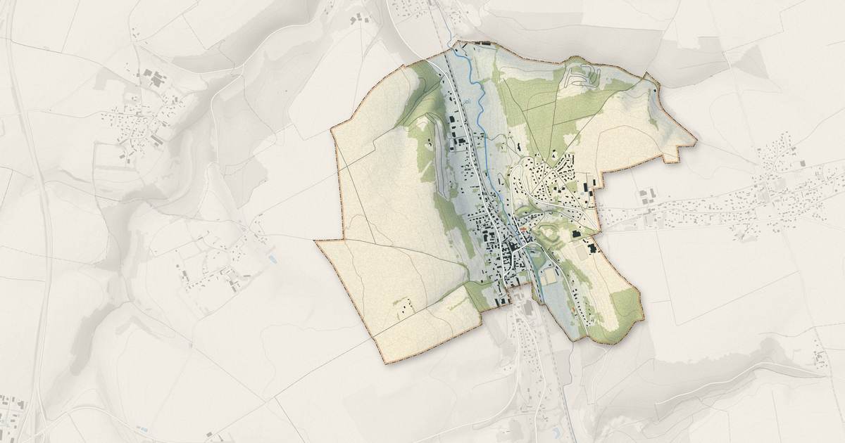 Portrait cartographique de Longueville-sur-Scie : relief, eau, forêts, bâti et voies, calculés à partir des données de l'IGN