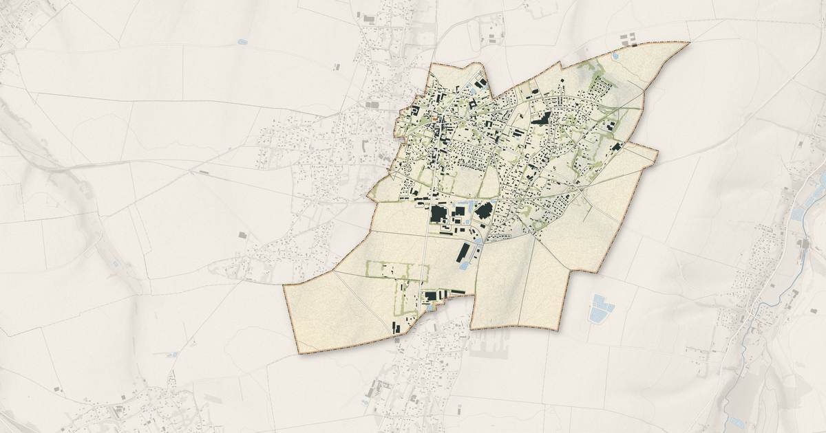 Portrait cartographique de Luneray : relief, eau, forêts, bâti et voies, calculés à partir des données de l'IGN
