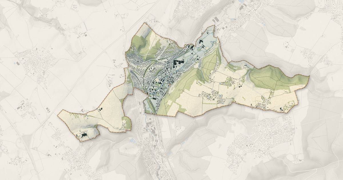Portrait cartographique de Malaunay : relief, eau, forêts, bâti et voies, calculés à partir des données de l'IGN