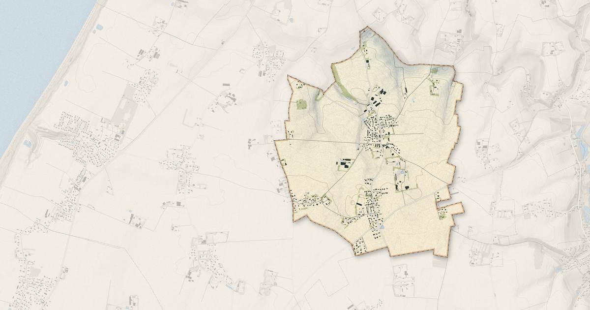 Portrait cartographique de Mannevillette : relief, eau, forêts, bâti et voies, calculés à partir des données de l'IGN