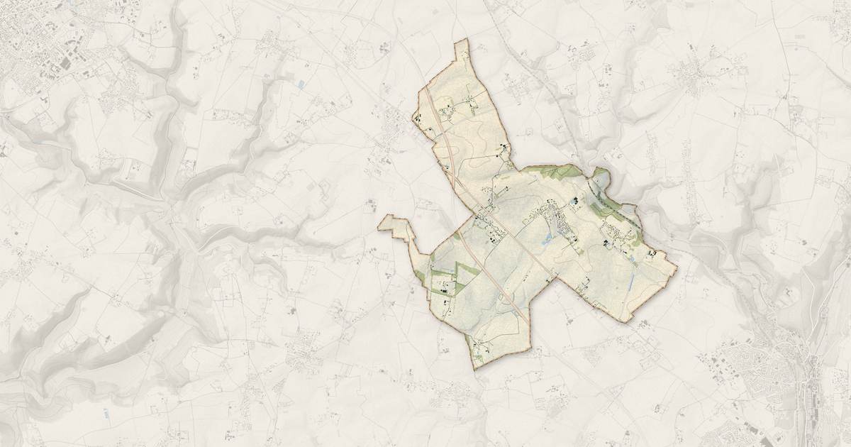 Portrait cartographique de Mesnil-Panneville : relief, eau, forêts, bâti et voies, calculés à partir des données de l'IGN