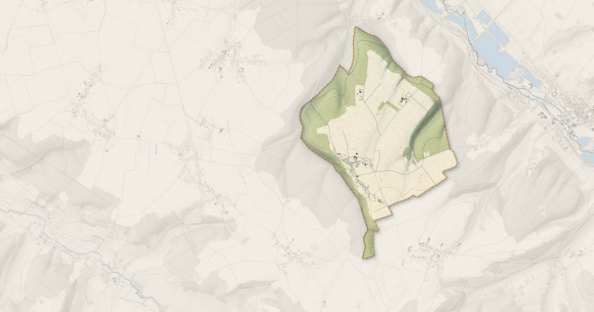 Portrait cartographique de Millebosc : relief, eau, forêts, bâti et voies, calculés à partir des données de l'IGN