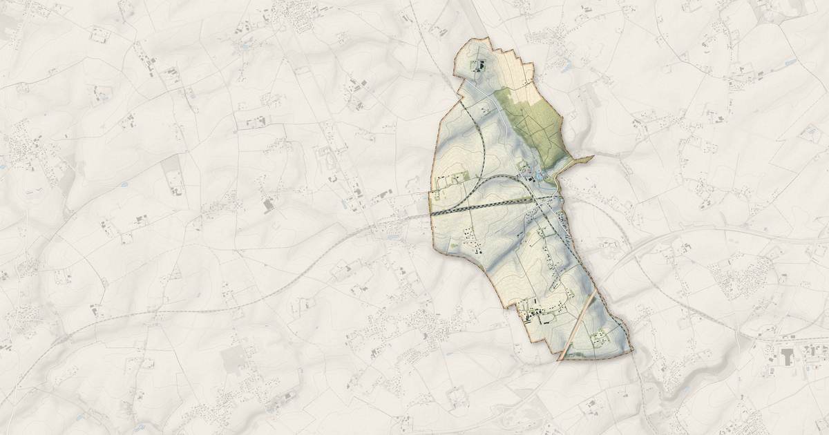 Portrait cartographique de Mirville : relief, eau, forêts, bâti et voies, calculés à partir des données de l'IGN
