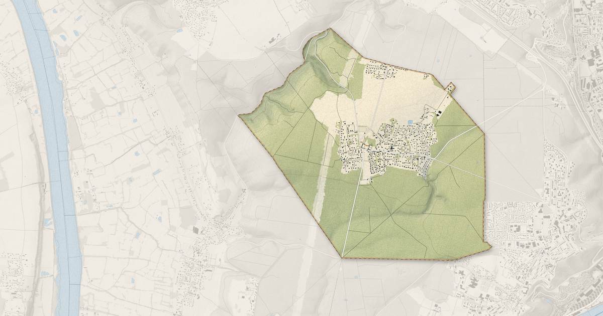 Portrait cartographique de Montigny : relief, eau, forêts, bâti et voies, calculés à partir des données de l'IGN